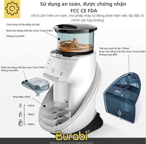 MÁY PHA SỮA THÔNG MINH BURABI O2 PLUS + (BẢN CÓ KẾT NỐI WIFI) - Hình ảnh 4